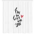 thumbnail image 3 of Ambesonne Love Shower Curtain, Brush Stroke Effect Words, 69"Wx70"L, Dark Coral Black White, 3 of 3