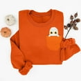 thumbnail image 4 of Sweatshirts for Women Plus Size Halloween Sweatshirts Printed Round Neck Long Sleeved Sweatshirts Orange XL, 4 of 4
