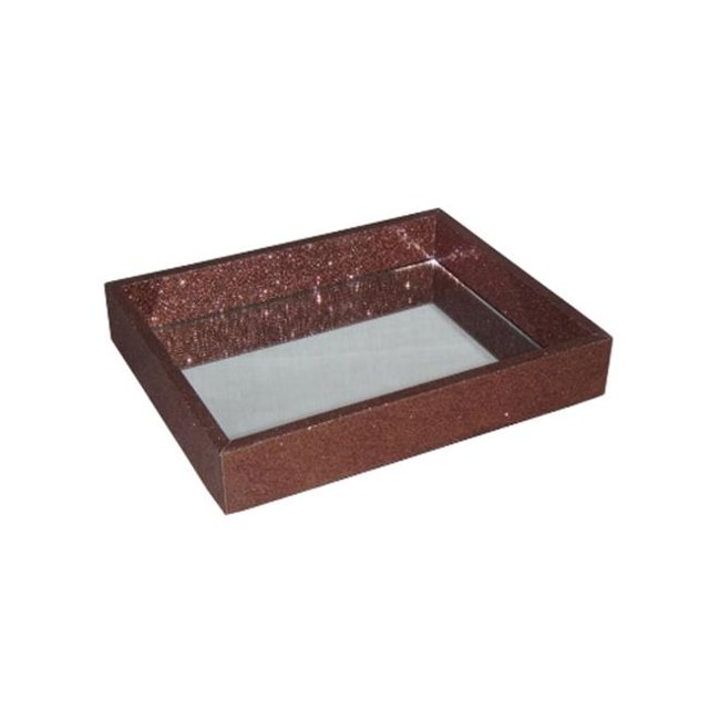 Cheungs FP-4059BZG Small Bronze Glitter Tray With Mirror Base
