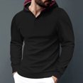 thumbnail image 5 of yillto Men Sweatshirts Textured Hoodie V Neck Pullover Long Sleeve Solid Color Causal Loose Sweatshirt, 5 of 7