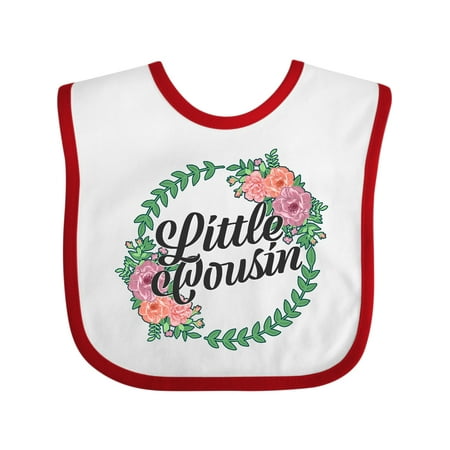 

Inktastic Little Cousin with Flower Circle Gift Baby Girl Bib