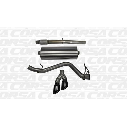 Corsa 14 GMC Sierra/Chevy Silv 1500 Crew Cab/Short Bed 5.3L V8 Black Sport Single Side CB Exhaust Fits select: 2015,2018 CHEVROLET SILVERADO