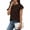 Brown#01, variant on Women's Summer T Shirts Tops Oversized Crewneck Pleated Cotton Like Short Sleeve Shirt Casual Solid Round Neck Lightweight Comfy Tee Shirt