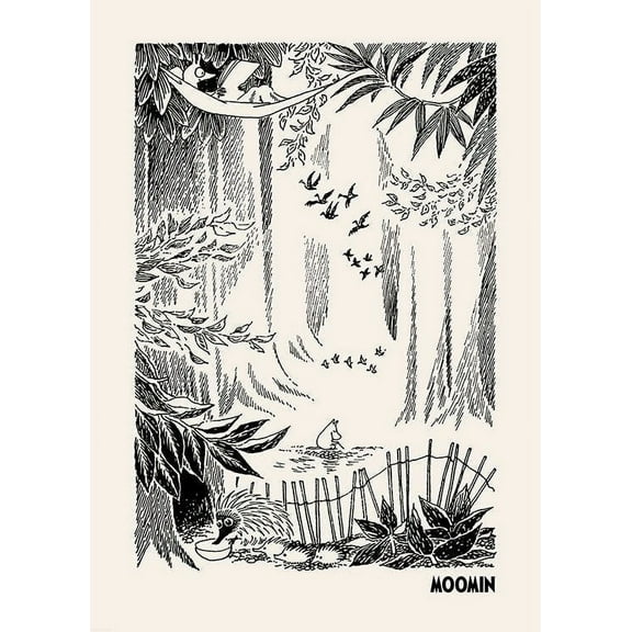 Moomin - The Forest Print Wall Art, Modern Wall Decor For Living Room Bedroom, 8x12 UNFRAMED