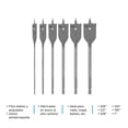 thumbnail image 3 of Broca Plana De Manita Juego De 6 Piezas 3/8", 1/2", 5/8", 3/4", 7/8", 1", 3 of 4