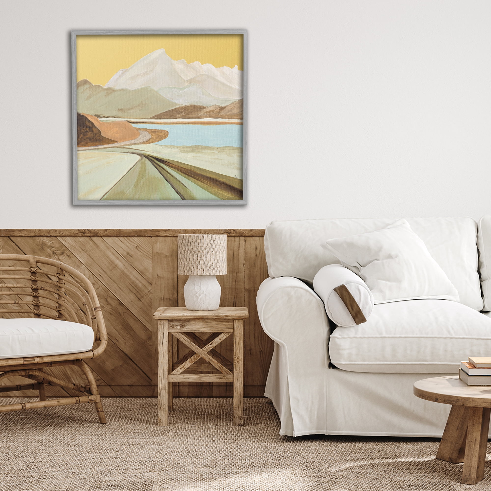 Stupell Industries Retorno Mountain Sunrise Gray Framed Giclee Art, design by Patricia Pinto