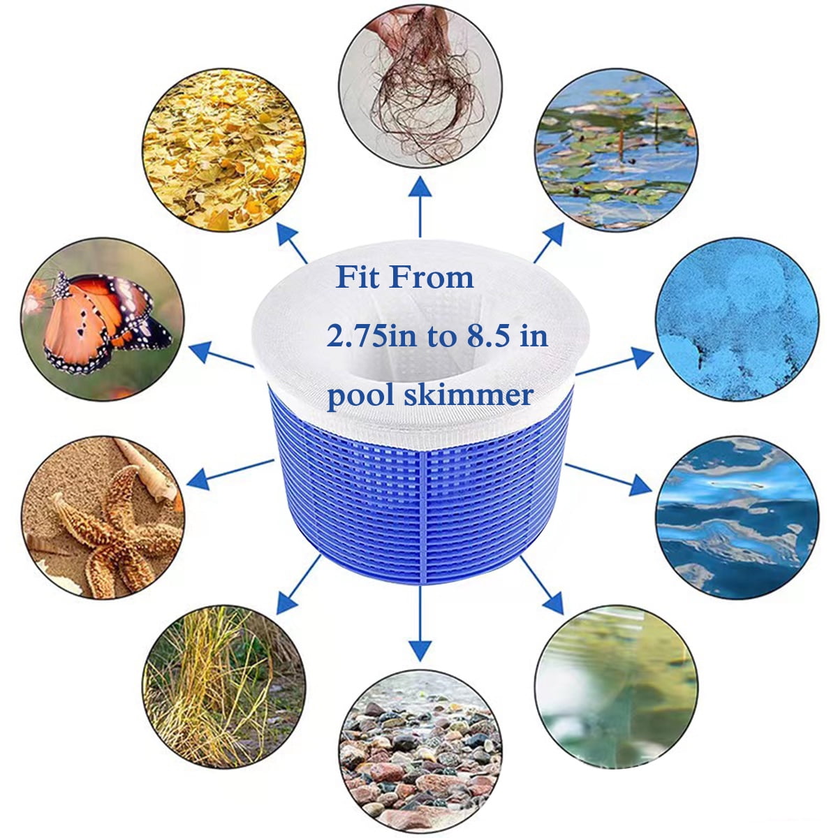 Swimming Pool Separator Socks, Ultrathin Mesh Filter Socks Net, Suitable for Separator Baskets