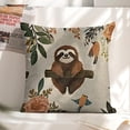 thumbnail image 6 of sloth, birds, flowers Linen toss pillowcase decoration pillowcase gifting preferred 24x24 inch cushion cover 2 sets sofa pillowcase sofa bedroom living room car, 6 of 8