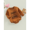thumbnail image 3 of Bagilaanoe Newborn Baby Girl Boy Rompers Letters Print Long Sleeve Bodysuits 3M 6M 12M 18M Infant Casual One Piece Short Jumpsuit, 3 of 9