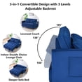 thumbnail image 5 of MIKIBAMA 55" Velvet 3 In 1 Convertible Sofa Bed with Side Pockets & Adjustable Backrest, Perfect for Living Room,Blue, 5 of 7