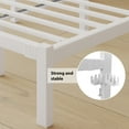 thumbnail image 6 of King Size Metal Platform Bed Frame with Headboard, Heavy Duty Steel Slat Support, Under-Bed Storage, No Box Spring Needed, White, 6 of 7