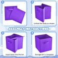 thumbnail image 5 of 12 Pcs Cube Storage Bin 11'' Storage Bins for Room Decor Colorful Bins Foldable Baskets for Nursery Organizer Boxes Fabric Boxes (Bright Colors), 5 of 14