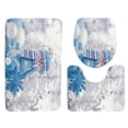 thumbnail image 1 of 3PCS Bath Rug Set Fashionable Christmas Print Washable Toilet Rug Toilet Lid Cover for Bathroom, 1 of 3