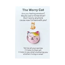 Worry Cat Pocket Hugging Heartfelt Card, Emotional Support Gift For Anxiety Sadness Featuring 'I'M Here To Listen' & 'safe Space' Design, Valentine's Day Friend Gift & Special