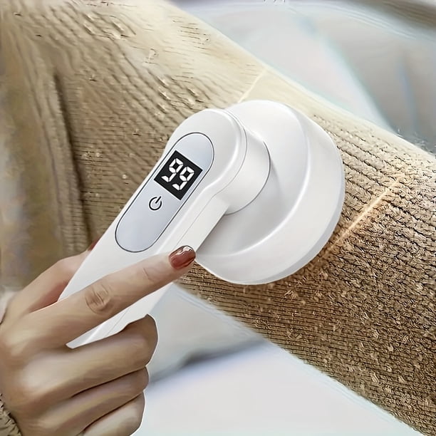 Recortador Eléctrico de Pelusas, Eliminador de Pelusas Recargable, Despelusador Eléctrico Portátil para Suéteres, 6 Cuchillas, Pantalla LED Digital para Eliminar Bolitas en Ropa、