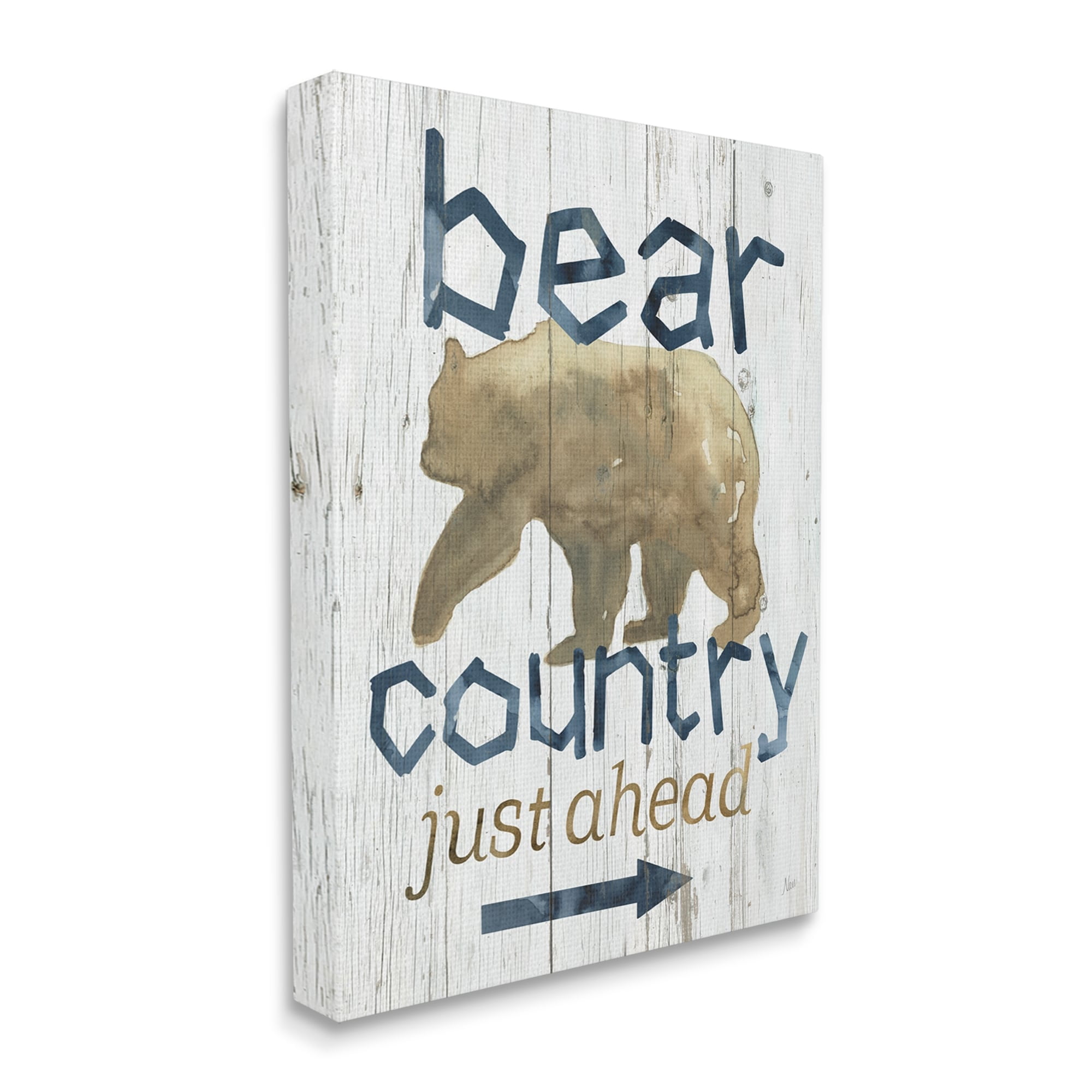 Stupell Industries Bear Country Silhouette Text Rustic Cabin Sign, 30 x 40, Design by Nan
