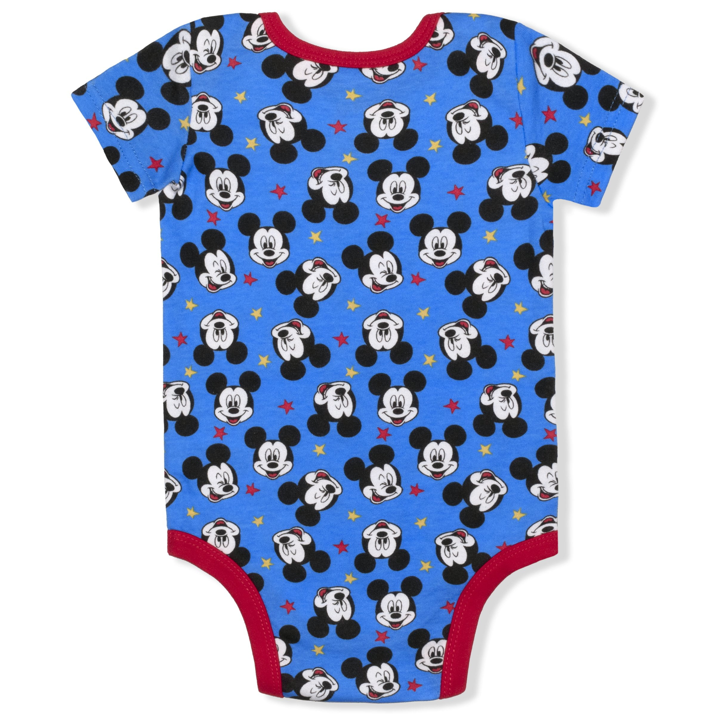 Disney Boy's 5-Pack Mickey Mouse Short Sleeve Bodysuit Onesies