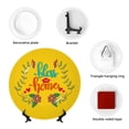 thumbnail image 4 of Daiia Bless This Home Printed Pattern Ceramic Plate Dinner Plates Bone China Decorative Plates with Display Stand Art Ceramic Ornaments for Wall Hanging Decoration-6in, 4 of 6