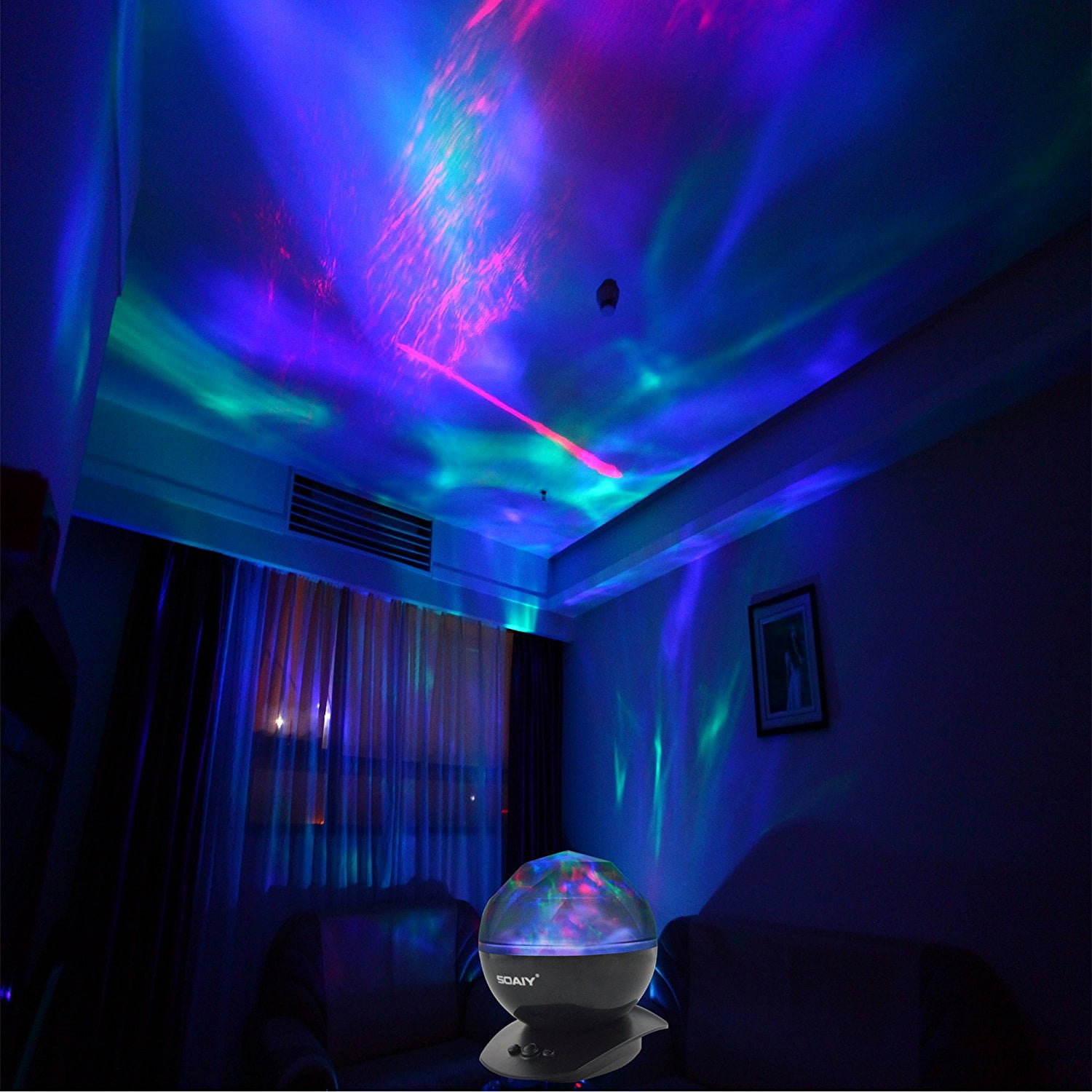 Soaiy Kids Night Light Projector Ocean Wave Star Light