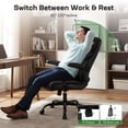 thumbnail image 5 of ATHOPE Leather Office Chair, Big and Tall Office Chair with Lumbar Support, High Back Executive Desk Chairs with Flip-up Armrest, Breathable PU Ergonomic Computer Chair, 360°Swivel Free, Black, 5 of 8