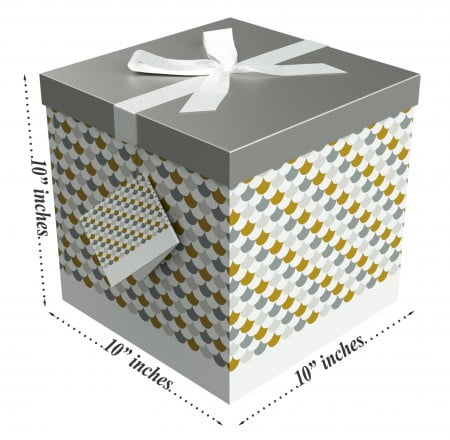 Gift Ideas Christmas Gift Box Ribbon No GlueTape Required and Tissue Paper Gift Tag Gift Box with Lid Starlight 10x10x10