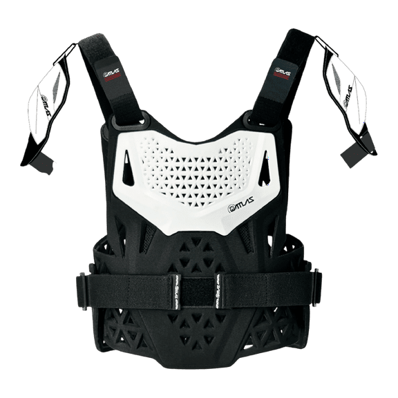 Atlas Charger PeeWee Black Chest Protector w/ Shoulder Coverage Motocross –A1021-01-000 CE Level 1 Certified Protection Gear, Lightweight, Upper Body Armor for Youth BMX Riders