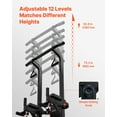 thumbnail image 4 of VEVOR Pull Up Bar, 330 LBS Power Tower Dip Station, Workout Dip Station with H-Shaped Stable Base & Back Pad, Adjustable 12 Level Height Free Standing Chin Up Bar for Back, 4-Level Adjustable Back Pad, 4 of 9