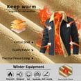 thumbnail image 5 of Men's Winter Trucker Jacket Thick Thermal Cotton Warm Fleece Lined Coat with Flap Pockets, 5 of 8