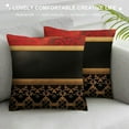 thumbnail image 3 of COMIO  Throw Pillow Covers,Red Black and Gold Geometric Modren Decorative Pillowcase Double Side Print Cushion Covers for Sofa Couch Bed, 3 of 5