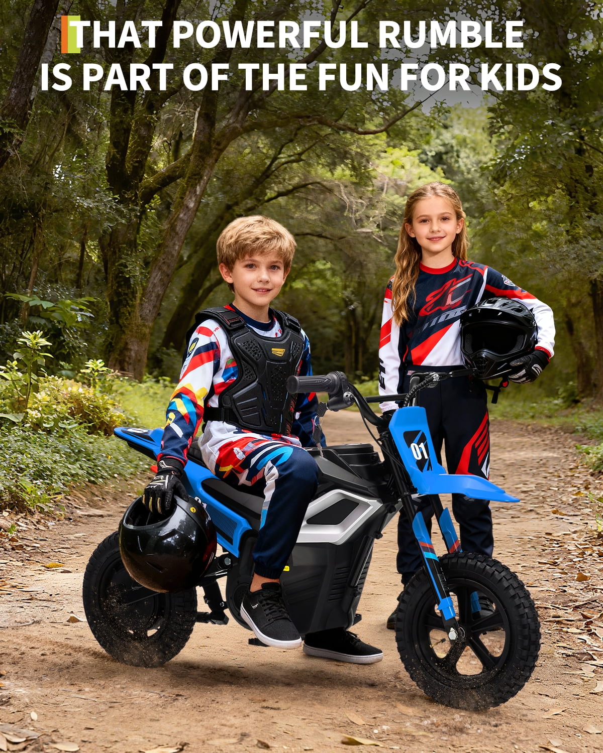 24V Kids Electric Dirt Bike - 350w Kids Motorcycle, 13.67 Mph Max Speed Electric Bike for Kid, Rear Wheel Suspension, 12 Miles Range, Twist Grip Throttle, Rubber Tire