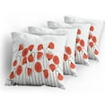 thumbnail image 5 of Ambesonne Nature Throw Pillow Cover 4 Pack, Summer Poppy Flowers, 24", Vermilion and Pearl, 5 of 7