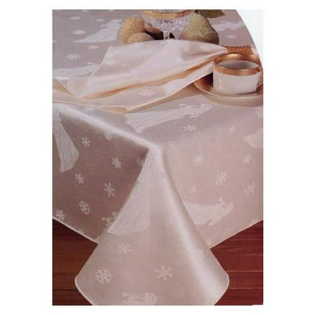 

Tablecloth 70” Round Fabric Blend Of 55% Cotton And 45% Polyester For Fall Christmas And Thanksgiving. Beige/Ivory.