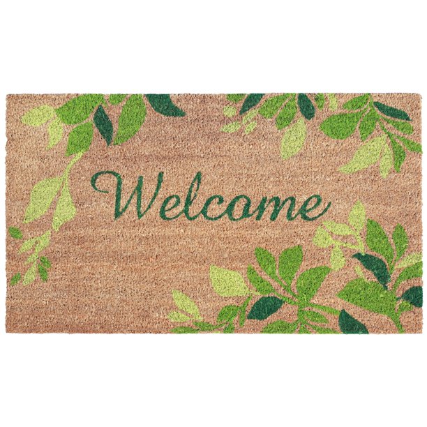 Liora Manne Dwell Leaves Border Outdoor Mat 24"X60"