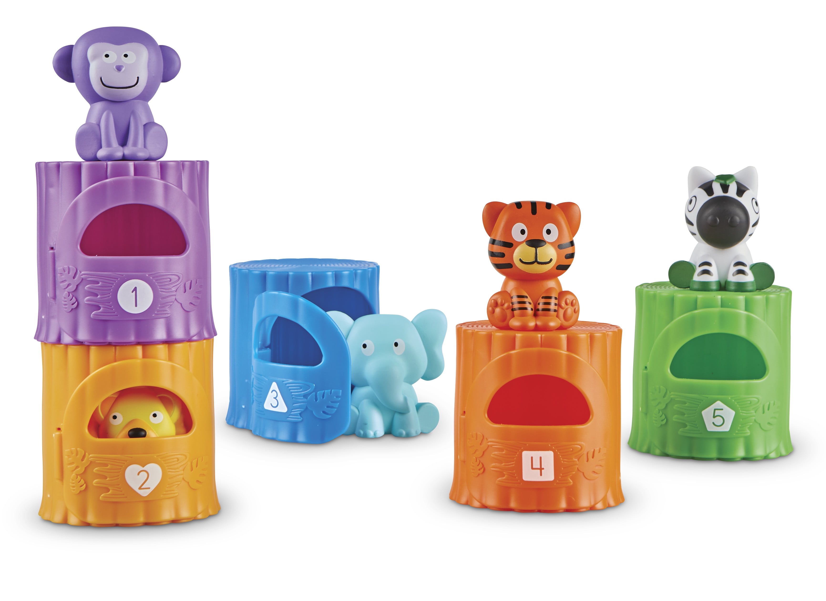 Learning Resources Peekaboo Learning Jungle -10 pieces, Learning Toys for Boys and Girls Ages 18 + Months, Educational Toys for Toddlers