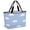 Blue, Sky, Azure, White, variant on Clouds Sky Beach Bag for Women, Large Breathable Mesh Beach Tote Bag, Cartoon Pink White Cloud Modern Simple Art Sandproof Lightweight Travel Bags for Vacation Picnic Swimming Pool 15.7"x15.7"x9.1"