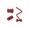 thumbnail image 2 of INSPIRE CHIC Men's Cotton Bowties Solid Color Textured Pre-tied Bow Ties for Family Party Small Wine Red, 2 of 4