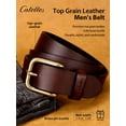 thumbnail image 3 of Catelles Men's Brown Top-grain Leather Belt, Vintage Copper Buckle, Gift Box Packaging, Sporty and Casual Versatile & For waist 46 Width 1.38 in (3.5 cm), 3 of 11