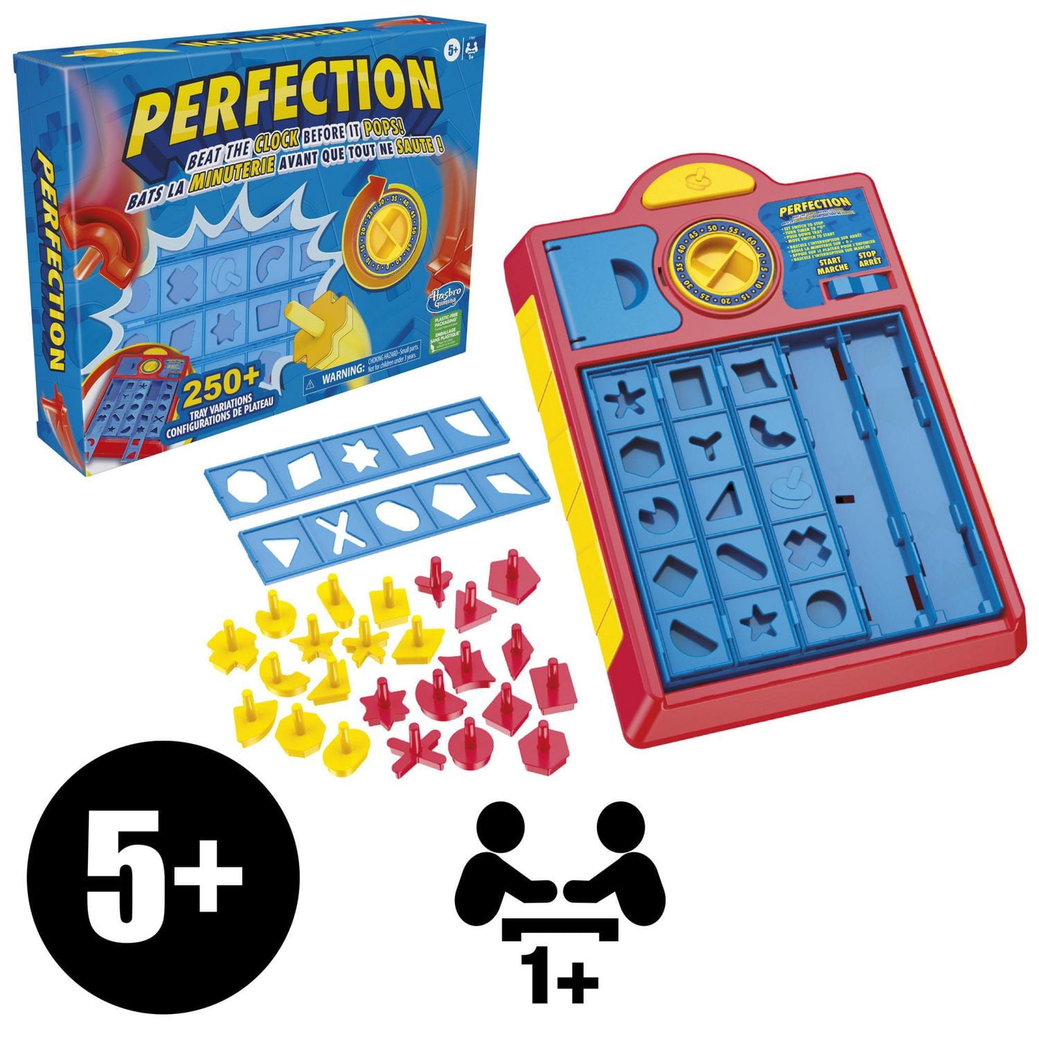 Jeu pour enfants Perfection, jeu sautant, plus de 250 combinaisons possibles sur le plateau, jeux pour 1 joueur ou plus