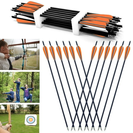 12Pcs Mix Carbon Arrows 20 Inch Hunting Crossbow Bolts Archery Crossbow With Aluminium Insert for Screwing the Arrow Tips