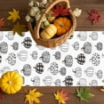 thumbnail image 3 of Fall Table Runner Thanksgiving Black White Pumpkin Table Runners Polka Dots Autumn Harvest Cotton Linen Dresser Scarf Kitchen Dining Table Decor for Fall Holiday Party Decor 13x36 Inch, 3 of 9