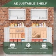 thumbnail image 3 of Locking Metal Storage Cabinet, 36" Steel Garage Cabinet with Doors & Shelves, Utility Locker for Home Office, White Grey, 3 of 7
