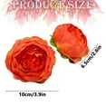 thumbnail image 3 of Light Orange Rose Flowers Artificial for Decoration,4in Blue Silk Flower Heads,2 Pcs Rose Flowers, Silk Rose Heads Bulk,Satin Rose Heads No Stem for DIY Flower Well,Crafts Bouquest, 3 of 9