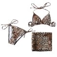 thumbnail image 1 of Copa con almohadilla para el pecho y sin soporte de acero Estampado de leopardo Sexy Bikini con tiras Conjunto de tres piezas Fridja  nalpqowj23127, 1 of 5