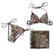 thumbnail image 1 of Copa con almohadilla para el pecho y sin soporte de acero Estampado de leopardo Sexy Bikini con tiras Conjunto de tres piezas Fridja  nalpqowj23128, 1 of 5