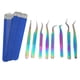 thumbnail image 1 of Juego de 8 pinzas para extensiones de pestañas de acero inoxidable de alta dureza y diseño ergonómico., 1 of 14