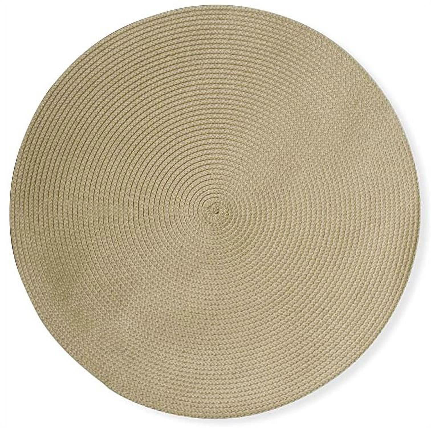 Mainstays Round Braided Placemat - Hedge Green - 14 Diameter, Polyester