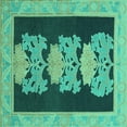 thumbnail image 1 of Ahgly Company Indoor Square Abstract Turquoise Blue Modern Area Rugs, 8' Square, 1 of 4