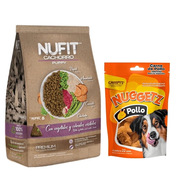 Nufit Cachorro 20 Kg + Nuggetz De Pollo (22 Pzas.)