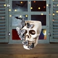 thumbnail image 5 of Halloween Skull, White Resin Skull, Halloween Party Decoration with Butterfly Embellishments, Medium Size, Durable Resin Material, Multifunctional Halloween Skull Ornament, 5 of 6