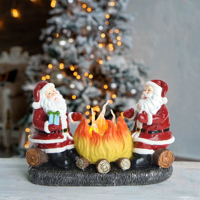 Ganfancp Navidad Led Luces Decorativas Adornos de Resina Pequeñas Luces de Noche Santa Claus Regalos de Navidad Luminoso Led Vela Luces Liquidación Ventas Hoy Ofertas Prime 1* Luz de Papá Noel